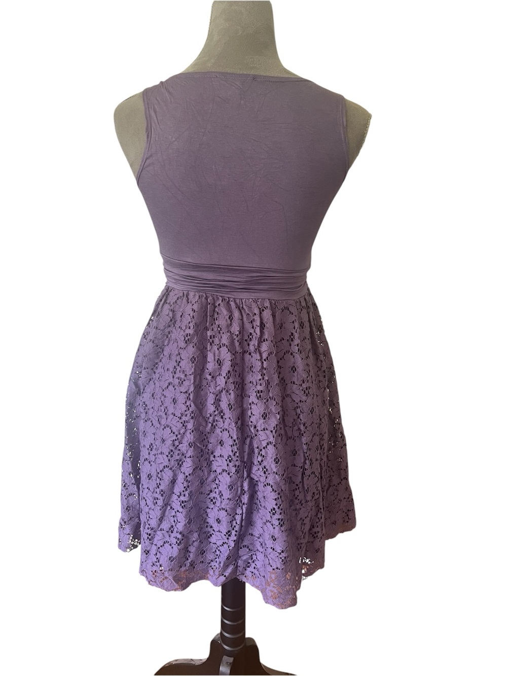 dELiA*s Purple Lace Scoop-Neck Mini Dress - Picture 2 of 7